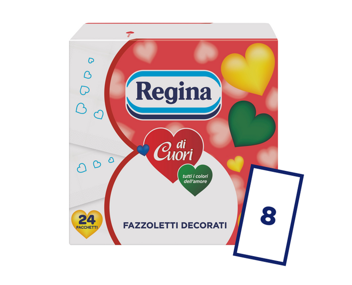Fazzoletti Regina Di Cuori, 8 Confezioni da 24 pacchetti