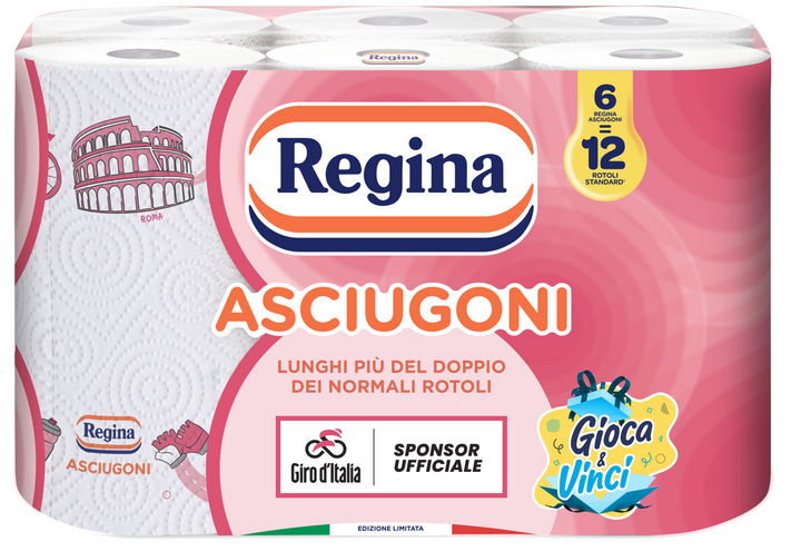 Regina Asciugoni, Carta Cucina, 6 Rotoli - Giro d'Italia Limited Edition