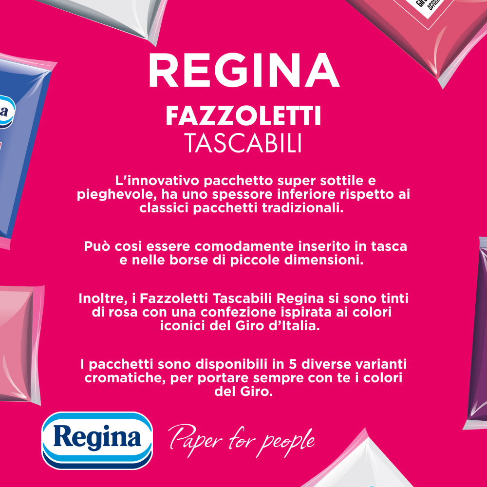 Regina Fazzoletti Tascabili, 1 confezione da 6 pacchetti - Giro d'Italia Limited Edition
