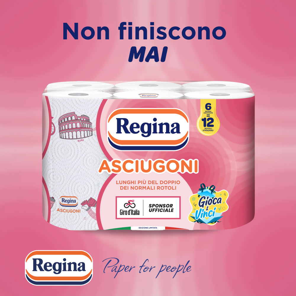 Regina Asciugoni, Carta Cucina, 6 Rotoli - Giro d'Italia Limited Edition