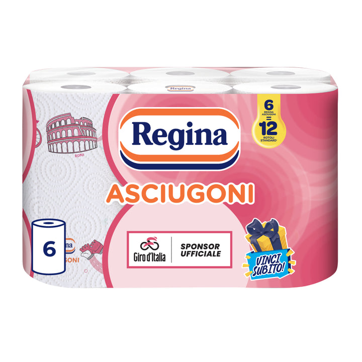 Regina Asciugoni, Carta Cucina, 6 Rotoli - Giro d'Italia Limited Edition