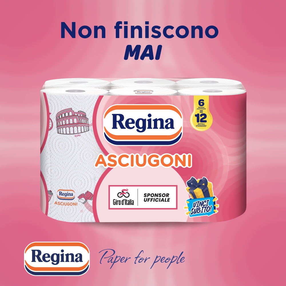 Regina Asciugoni, Carta Cucina, 24 Rotoli - Giro d'Italia Limited Edition