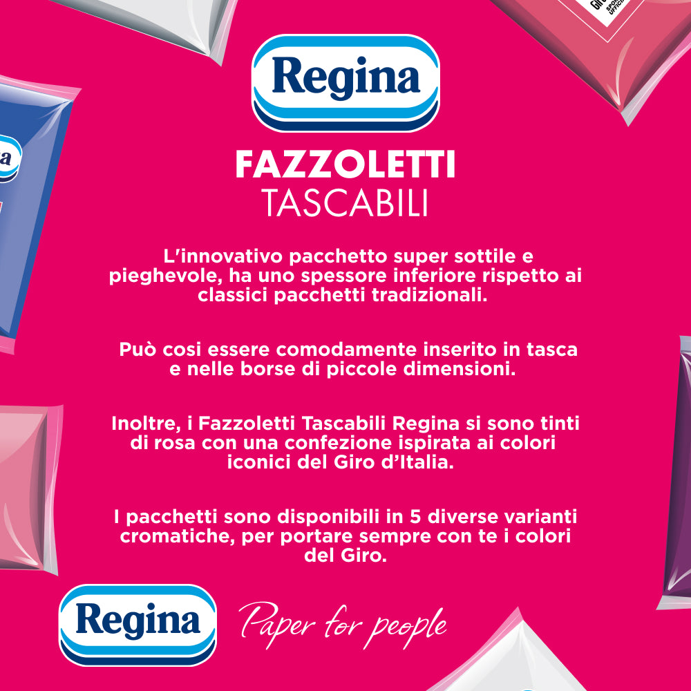 Regina Fazzoletti Tascabili, 1 confezione da 6 pacchetti - Giro d'Italia Limited Edition