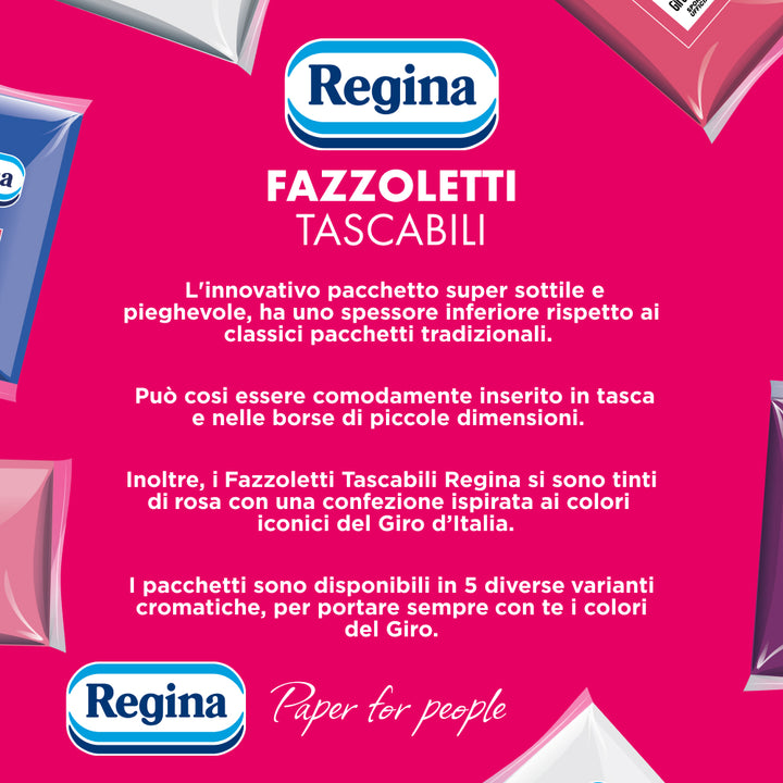 Regina Fazzoletti Tascabili, 1 confezione da 6 pacchetti - Giro d'Italia Limited Edition