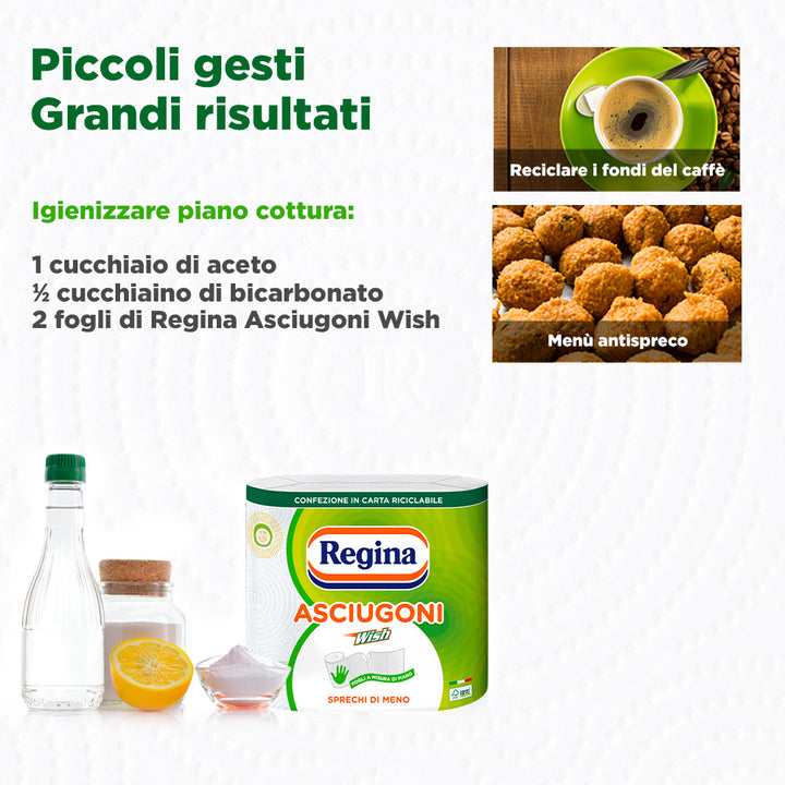 Regina Asciugoni Wish, Carta Cucina, 2 Rotoli